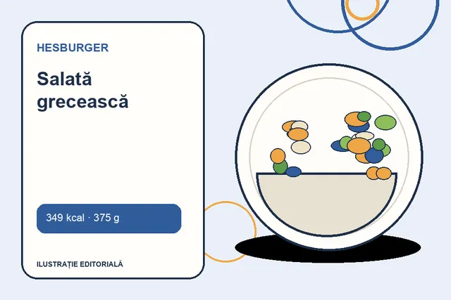 Salată grecească de la Hesburger — ilustrație editorială unică