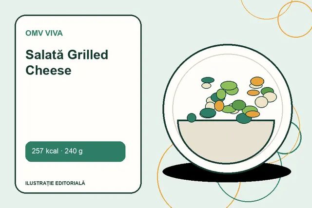 Salată Grilled Cheese de la OMV VIVA — ilustrație editorială unică