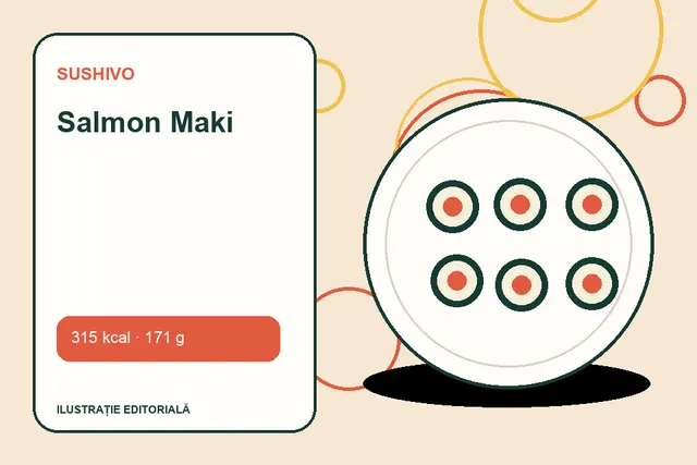 Salmon Maki de la Sushivo — ilustrație editorială unică
