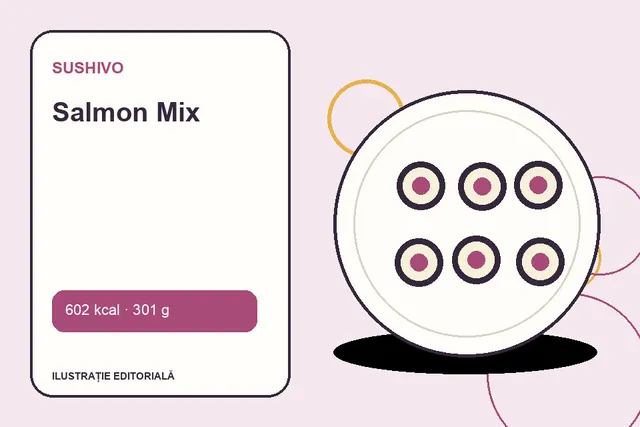Salmon Mix de la Sushivo — ilustrație editorială unică