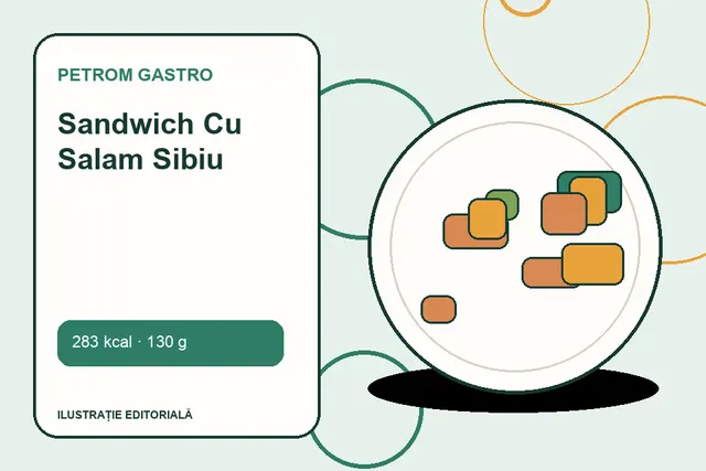 Sandwich Cu Salam Sibiu de la Petrom GASTRO — ilustrație editorială unică