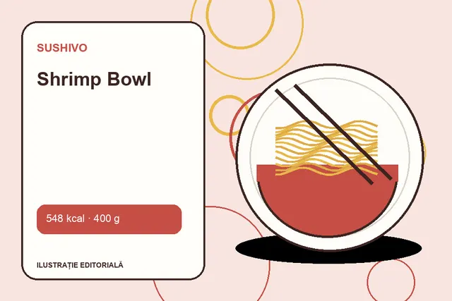 Shrimp Bowl de la Sushivo — ilustrație editorială unică