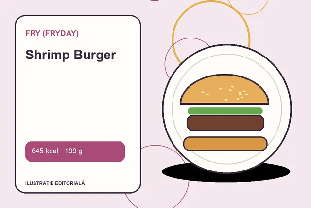 Shrimp Burger de la FRY (FryDay) — ilustrație editorială unică