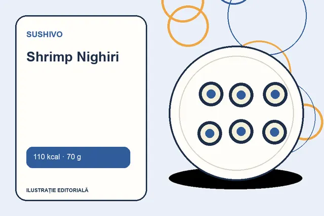 Shrimp Nighiri de la Sushivo — ilustrație editorială unică