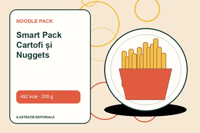 Smart Pack Cartofi și Nuggets de la Noodle Pack — ilustrație editorială unică