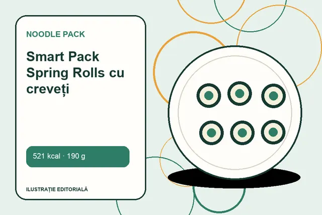 Smart Pack Spring Rolls cu creveți de la Noodle Pack — ilustrație editorială unică