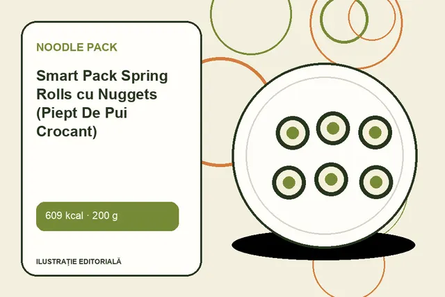 Smart Pack Spring Rolls cu Nuggets (Piept De Pui Crocant) de la Noodle Pack — ilustrație editorială unică