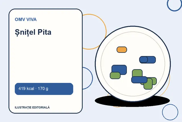 Șnițel Pita de la OMV VIVA — ilustrație editorială unică
