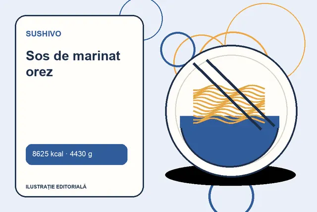 Sos de marinat orez de la Sushivo — ilustrație editorială unică