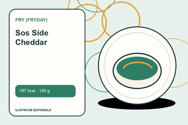 Sos Side Cheddar de la FRY (FryDay) — ilustrație editorială unică