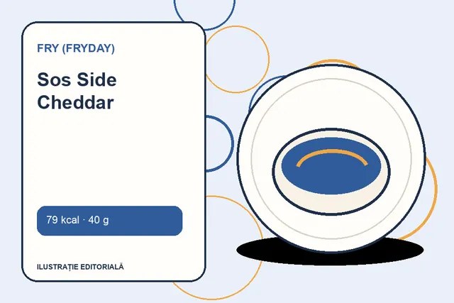 Sos Side Cheddar de la FRY (FryDay) — ilustrație editorială unică