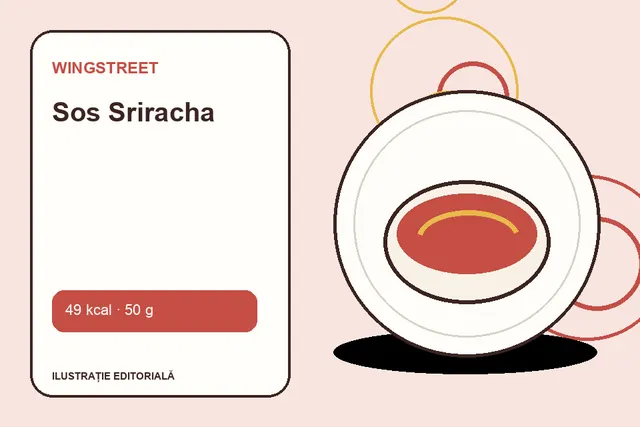 Sos Sriracha de la WingStreet — ilustrație editorială unică