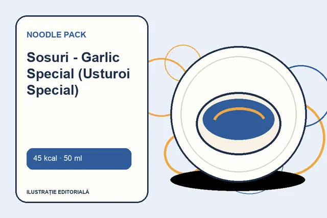 Sosuri - Garlic Special (Usturoi Special) de la Noodle Pack — ilustrație editorială unică
