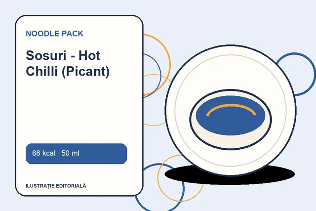 Sosuri - Hot Chilli (Picant) de la Noodle Pack — ilustrație editorială unică