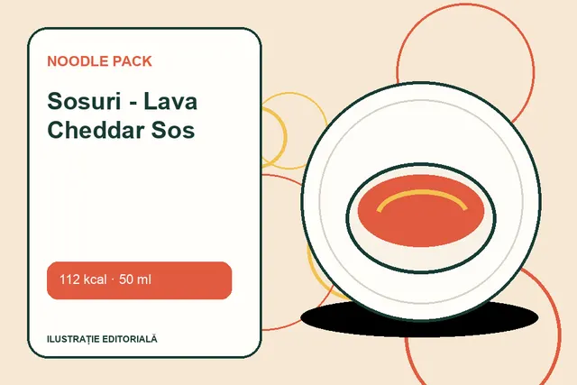 Sosuri - Lava Cheddar Sos de la Noodle Pack — ilustrație editorială unică