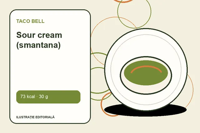 Sour cream (smantana) de la Taco Bell — ilustrație editorială unică