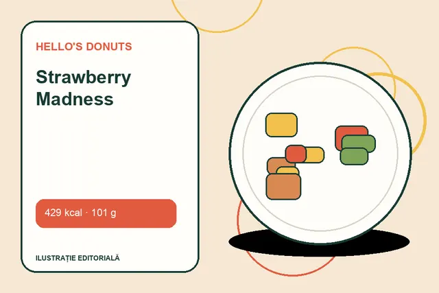 Strawberry Madness de la Hello's Donuts — ilustrație editorială unică