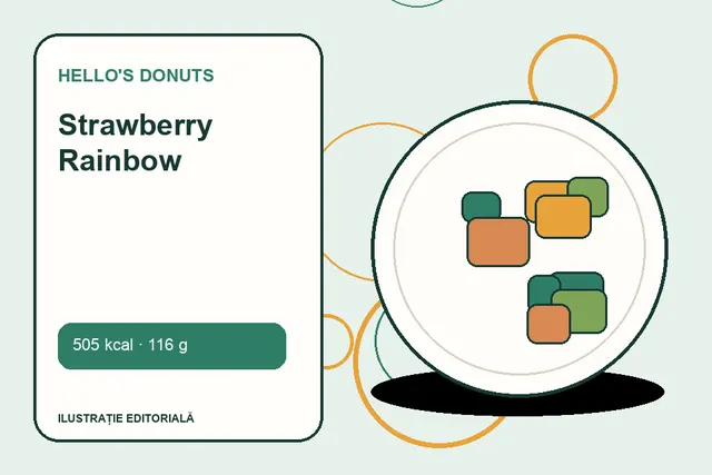 Strawberry Rainbow de la Hello's Donuts — ilustrație editorială unică
