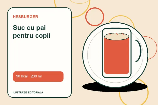 Suc cu pai pentru copii de la Hesburger — ilustrație editorială unică