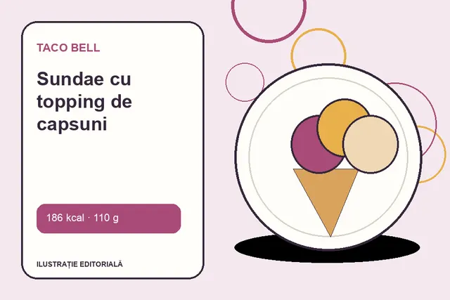 Sundae cu topping de capsuni de la Taco Bell — ilustrație editorială unică