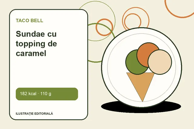 Sundae cu topping de caramel de la Taco Bell — ilustrație editorială unică