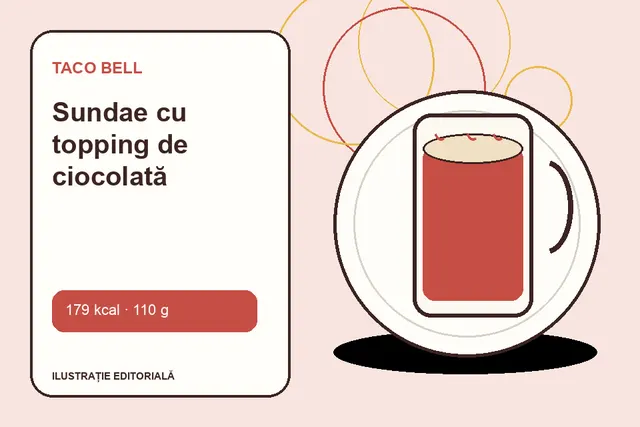 Sundae cu topping de ciocolată de la Taco Bell — ilustrație editorială unică