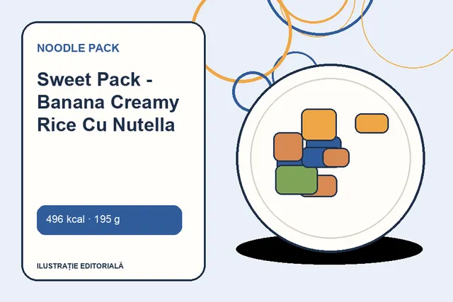 Sweet Pack - Banana Creamy Rice Cu Nutella de la Noodle Pack — ilustrație editorială unică