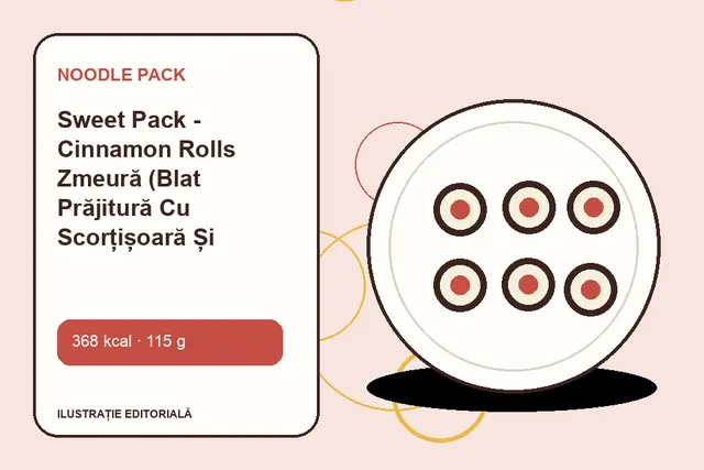 Sweet Pack - Cinnamon Rolls Zmeură (Blat Prăjitură Cu Scorțișoară Și Zmeură) de la Noodle Pack — ilustrație editorială unică