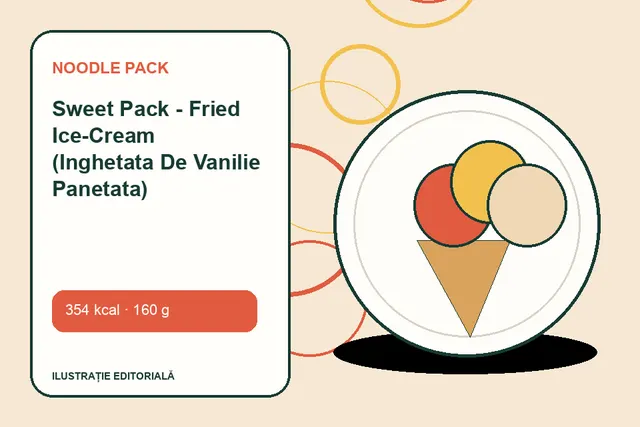Sweet Pack - Fried Ice-Cream (Inghetata De Vanilie Panetata) de la Noodle Pack — ilustrație editorială unică