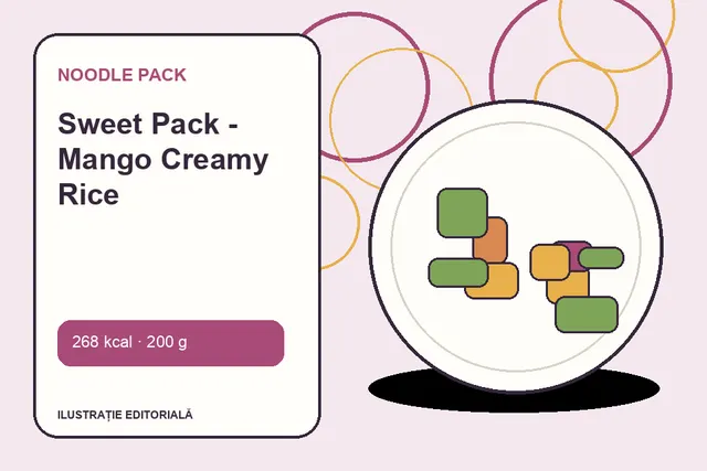 Sweet Pack - Mango Creamy Rice de la Noodle Pack — ilustrație editorială unică