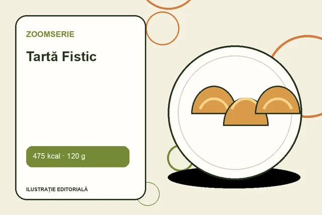 Tartă Fistic de la Zoomserie — ilustrație editorială unică