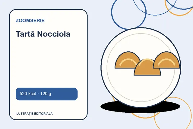 Tartă Nocciola de la Zoomserie — ilustrație editorială unică
