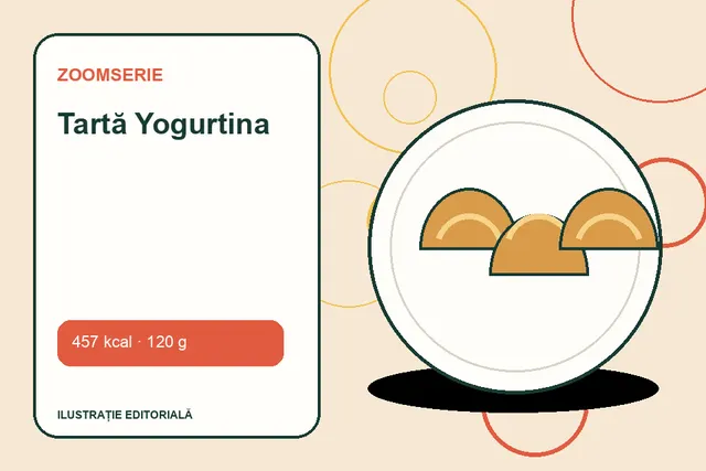 Tartă Yogurtina de la Zoomserie — ilustrație editorială unică