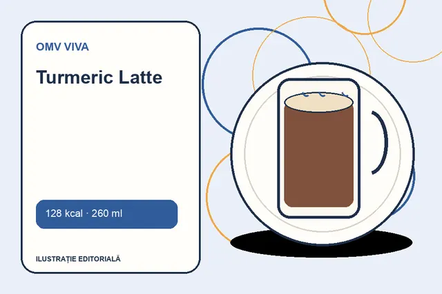Turmeric Latte de la OMV VIVA — ilustrație editorială unică