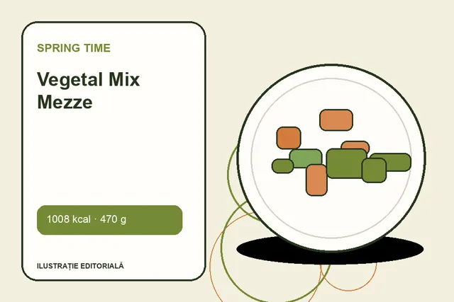 Vegetal Mix Mezze de la Spring Time — ilustrație editorială unică