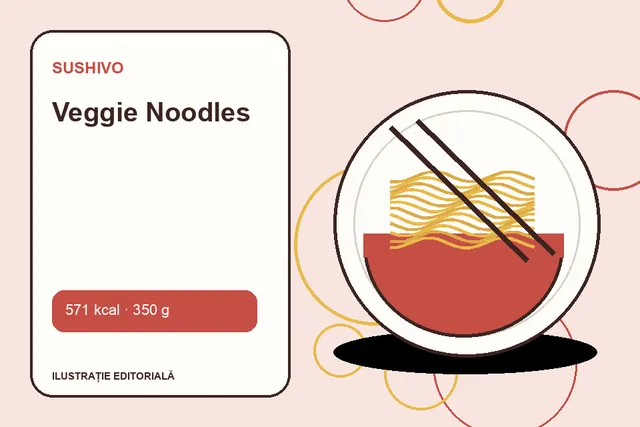 Veggie Noodles de la Sushivo — ilustrație editorială unică
