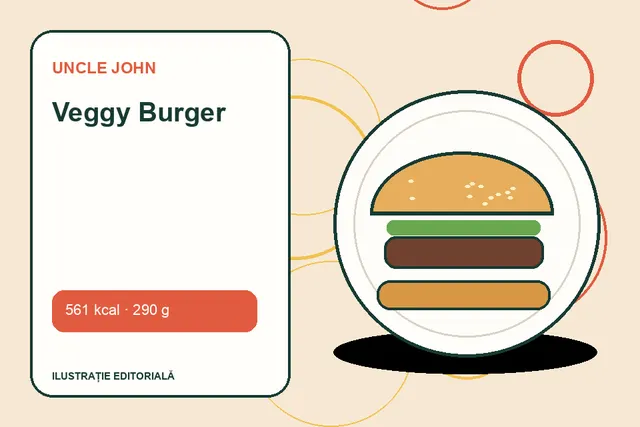 Veggy Burger de la Uncle John — ilustrație editorială unică