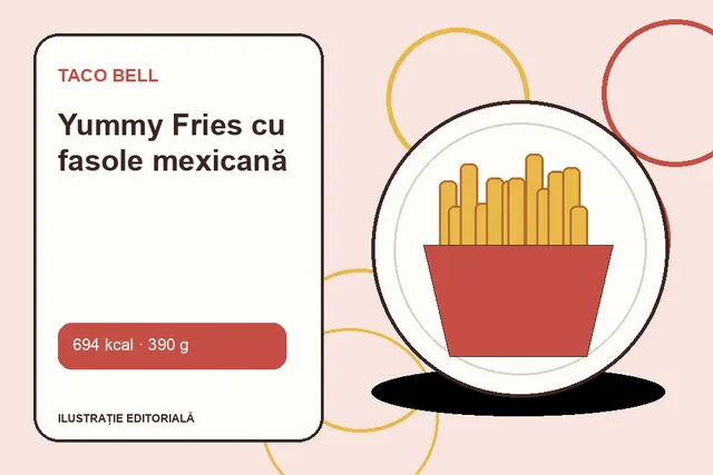 Yummy Fries cu fasole mexicană de la Taco Bell — ilustrație editorială unică
