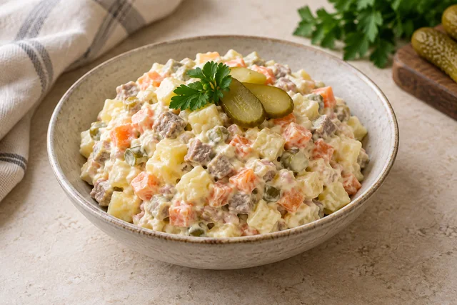 Salată de boeuf cu legume și carne